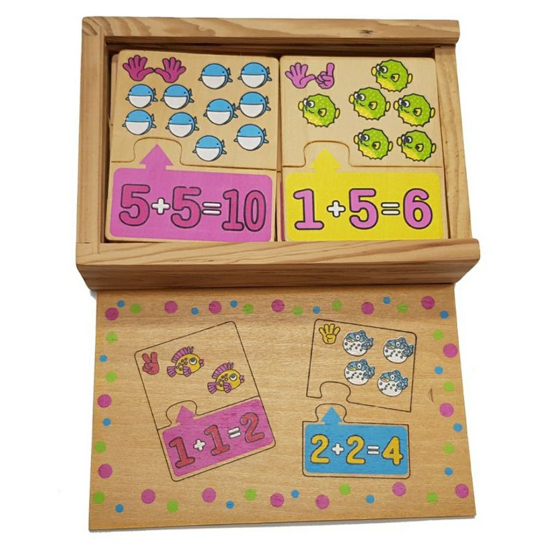 Đồ chơi bé học toán - học đếm và phép cộng - học liệu - đồ chơi gỗ - đồ chơi tư duy toán học