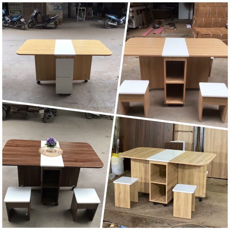 BÀN ĂN THÔNG MINH GỒM 4 GHẾ NHÉT GỌN BÊN TRONG | BigBuy360 - bigbuy360.vn