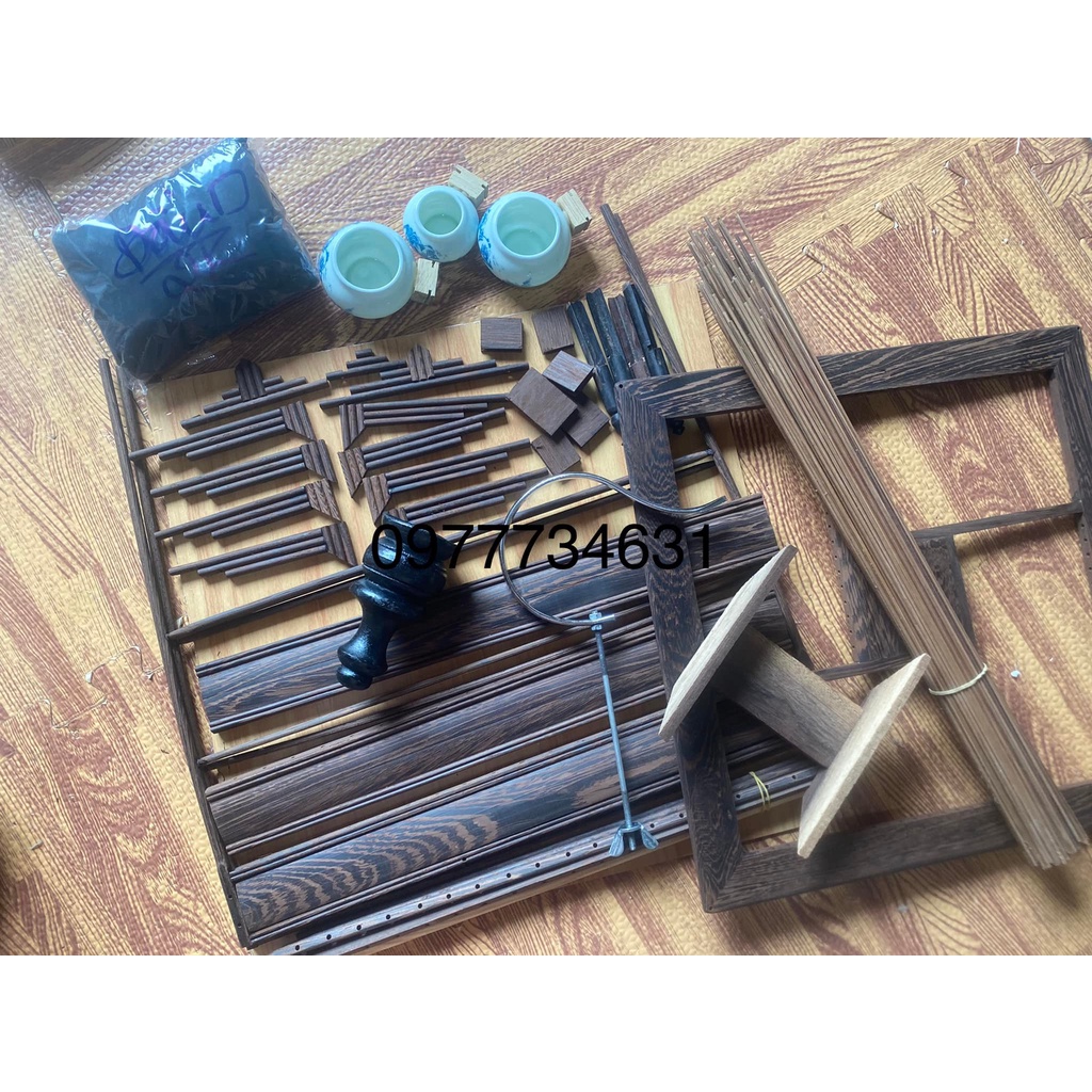 Khung lồng chim chào mào tự ráp gỗ mun đuôi công báng súng trụ tròn tiện đẹp kỹ mịn cao cấp kèm đủ phụ kiện Kabosa