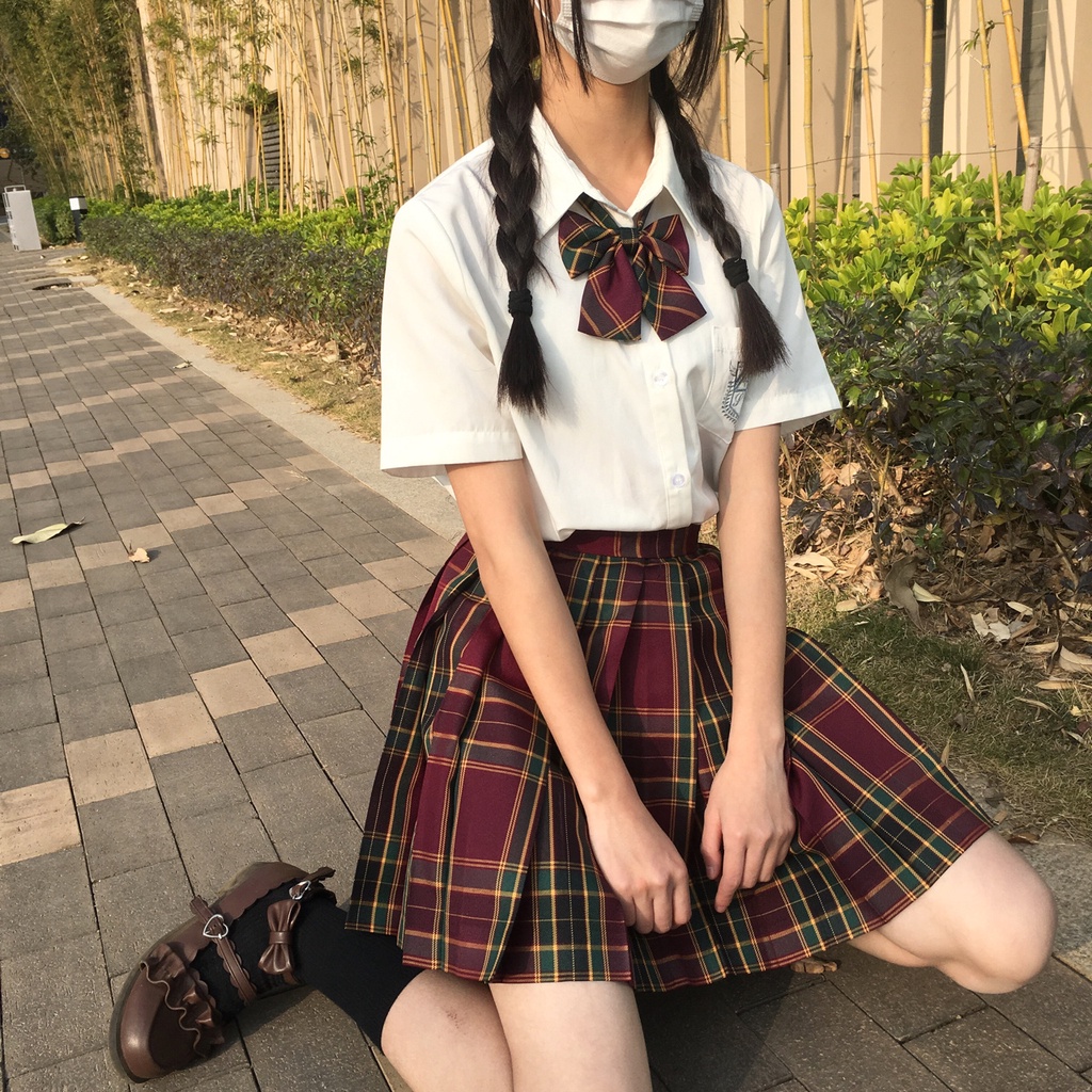 Hormones chân váy xếp ly tennis caro dáng ngắn vintage Thời Trang ulzzang Nhật Bản