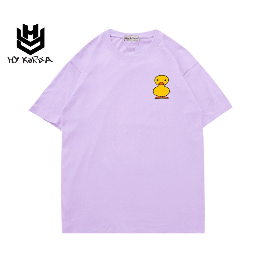 Áo thun tay ngắn nhóm áo lớp HY KOREA Vải cotton 75% form rộng in hình Vịt vàng 485