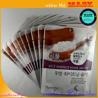 Combo 10 Mặt Nạ Dưỡng Da Chiết Xuất Gạo Natureby - HÀN QUỐC