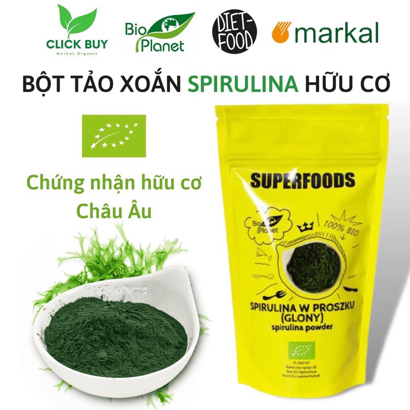 Bột tảo xoắn hữu cơ Bio giúp bổ sung chất sơ và vitamin cho bé