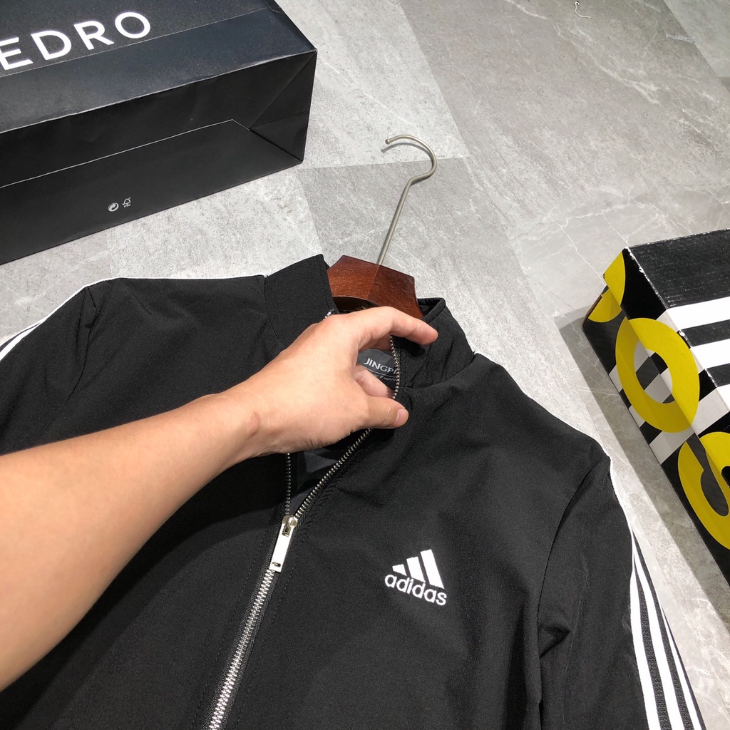 Bộ thể thao nam thu đông kéo khóa 3 sọc cao cấp bigsize xuất khẩu 2 lớp BSU 022 - K005