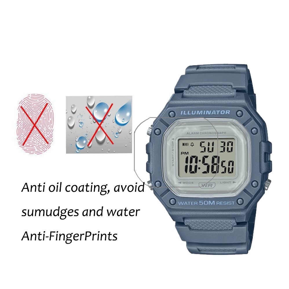 3 Bộ Phim Bảo Vệ PET Chống Cháy Nổ Cho Casio W-218HC W218HC 2AV 4A2V 8AV 4AV SmartWatch Phim Bảo Vệ Không Kính