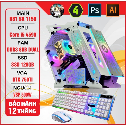 Bộ máy tính gaming trắng thanh lịch i5 4590 gtx750ti