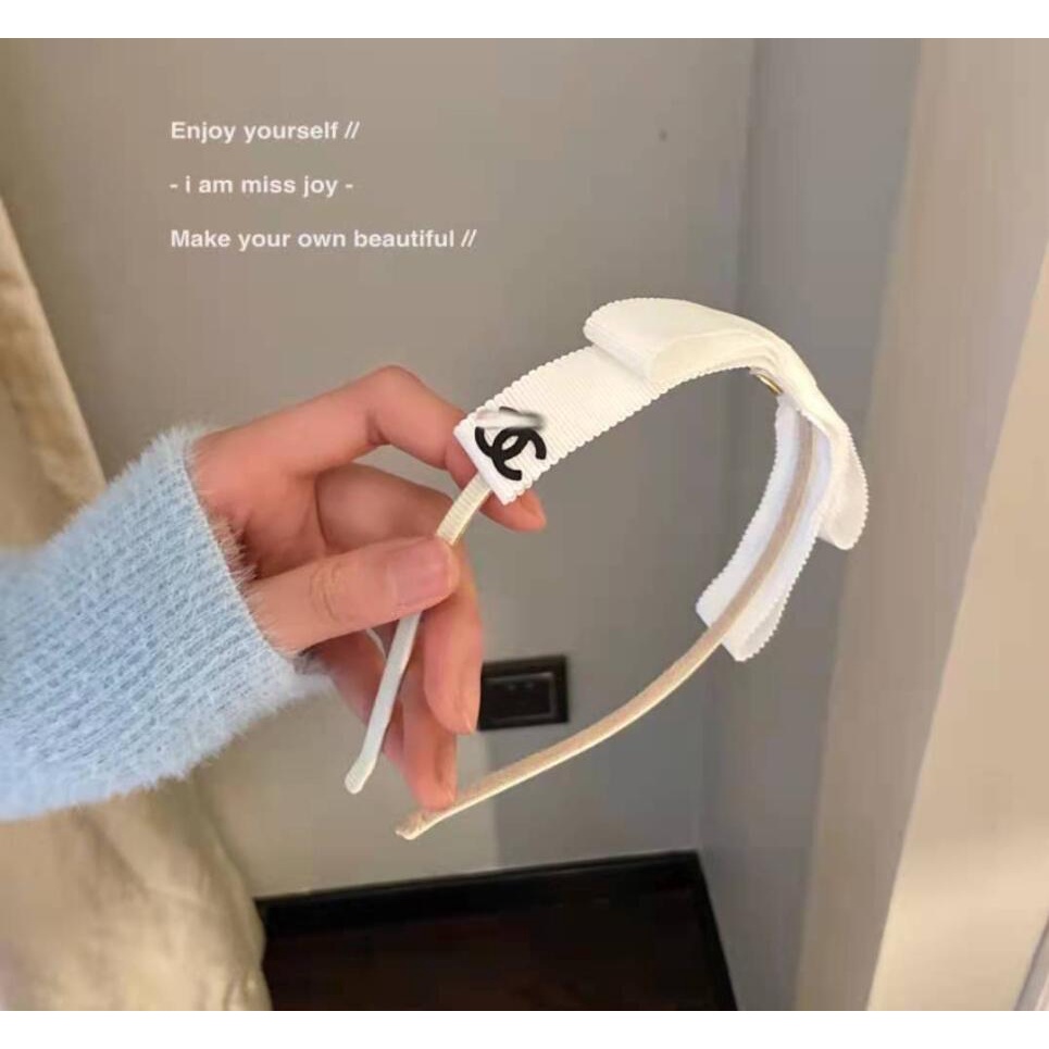 Chanel Băng Đô Cài Tóc Bằng Da Bản Rộng Cho Nữ