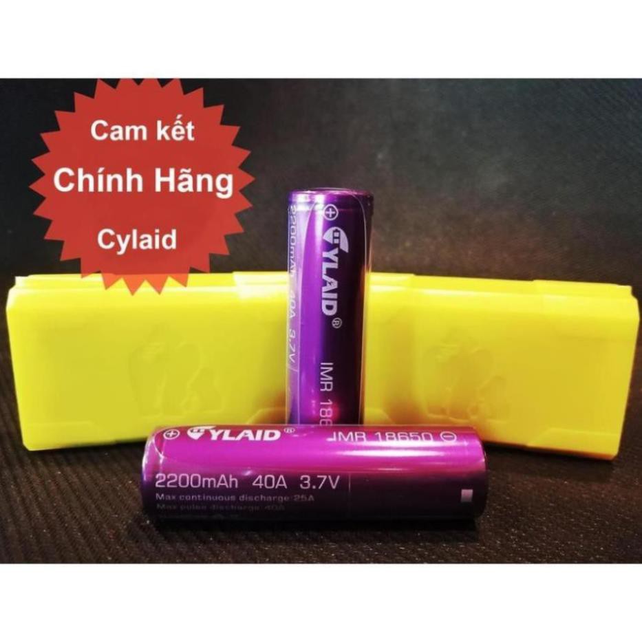 Pin sạc Cylaid Tím 18650 2200mah Xả 40A. Có QR code chính hãng(1 viên)