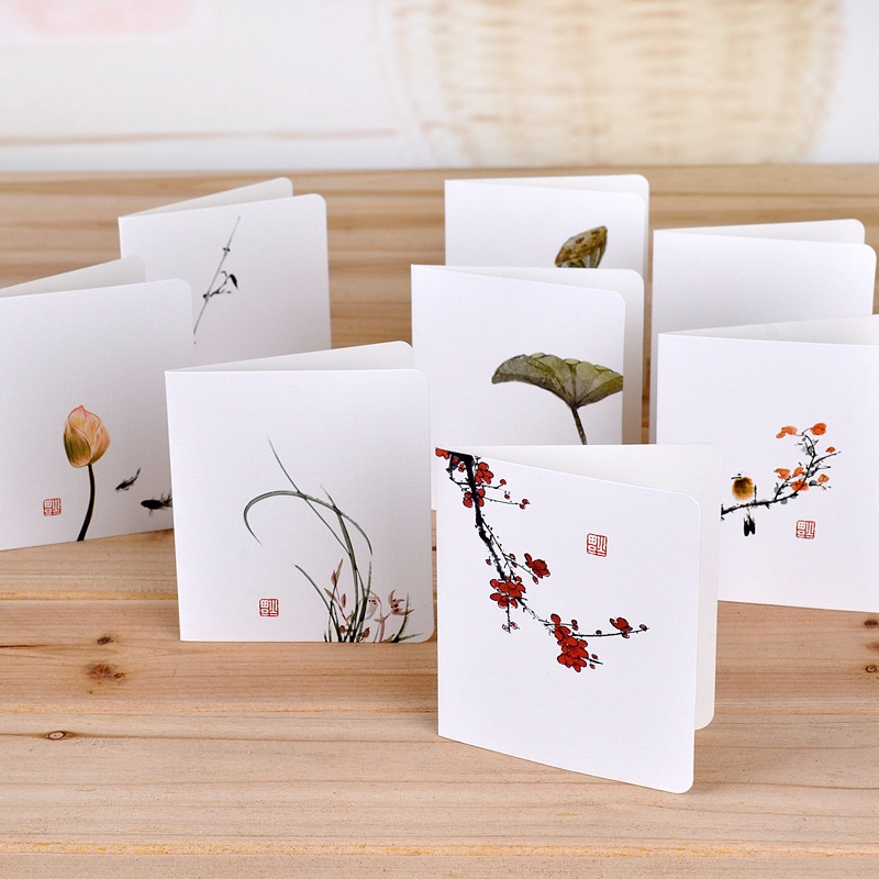 Thiệp Chúc Mừng Dạng Gập Màu Trắng Đơn Giản Diy