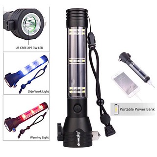 Đèn Pin 11 Chức Năng Solar Power Flashlight Siêu Sáng Chống Thấm Nước