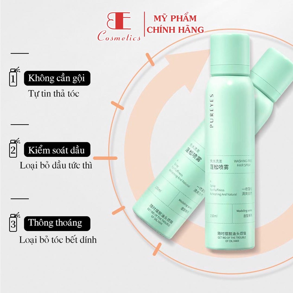 Dầu gội khô nội địa trung không cần nước giúp mái tóc bồng bềnh suốt 8 Tiếng, Ebi Cosmetics