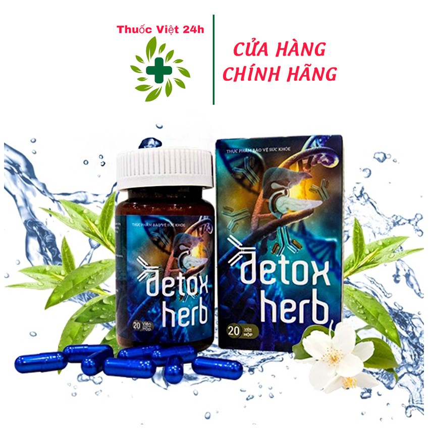 Detoxherb (Hộp 20 viên) Detox herb - Diệt ký sinh trùng thanh lọc cơ thể, phục hồi hệ vi sinh đường ruột - thuocviet24h