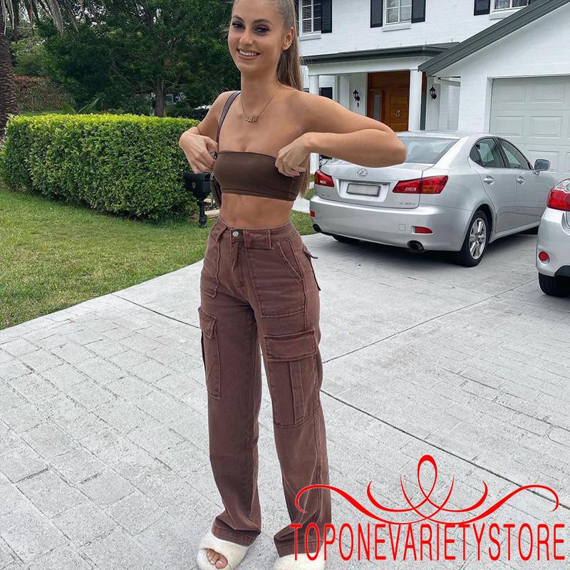 Quần Jeans Dài Ống Rộng Thời Trang Dành Cho Nữ