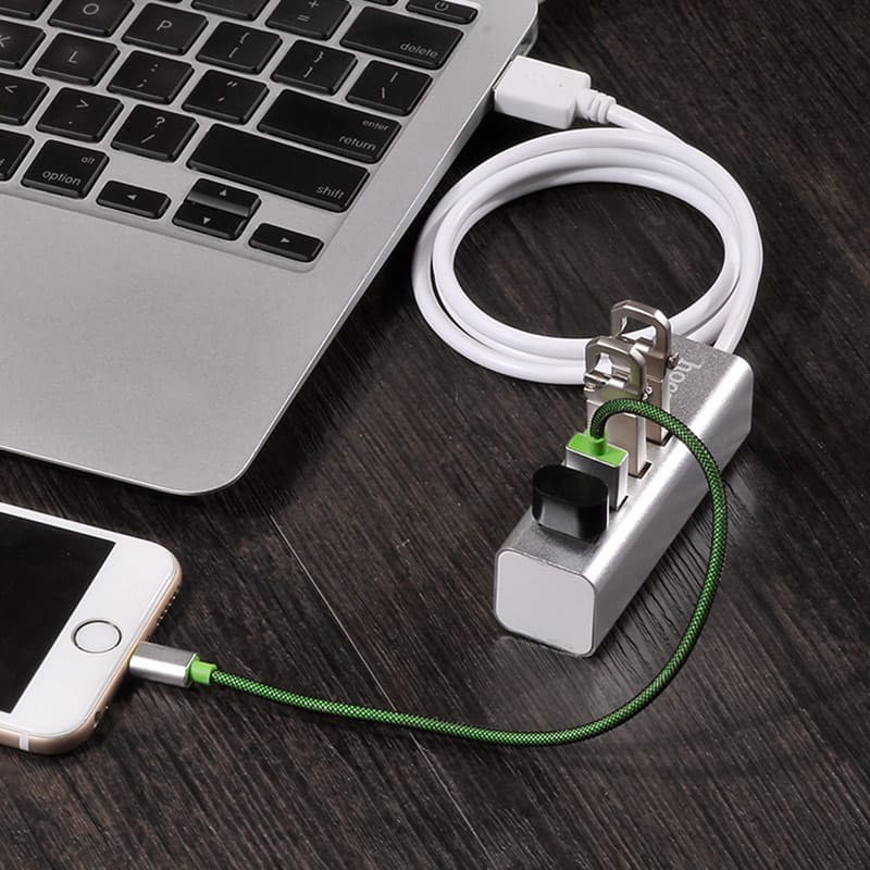 Hub chia cổng USB Hoco HB1, bộ chia 4 cổng usb cho laptop, Macbook, máy tính để bàn hàng chính hãng.