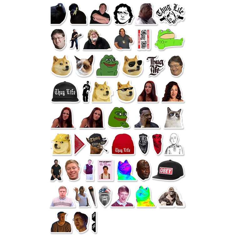 [50 Hình] Hình dán sticker phong cách meme dán trang trí mũ bảo hiểm, điện thoại, laptop - DB.107