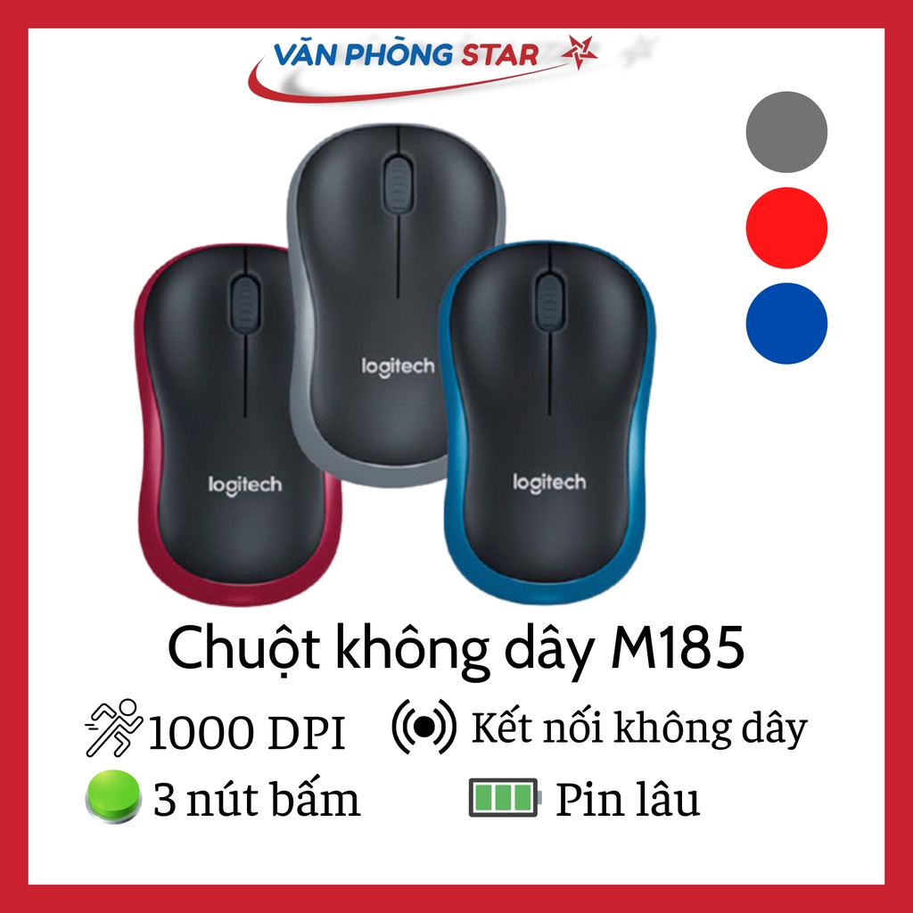 Chuột chơi game không dây Logitech M185 chính hãng bảo hành toàn quốc