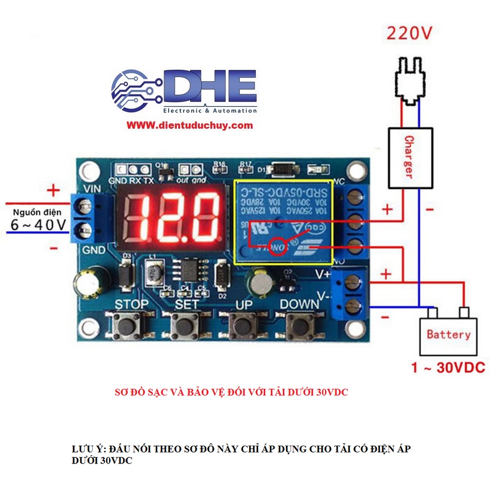 XY - DJ MẠCH SẠC/XẢ PIN 18650, ẮC QUY, BẢO VỆ QUÁ ÁP, THẤP ÁP, ĐIỀU CHỈNH ĐƯỢC THỜI GIAN SẠC, XẢ
