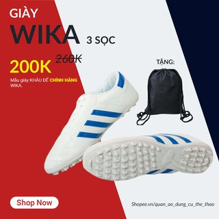 [CHÍNH HÃNG] Giày Wika 3 sọc sân cỏ nhân tạo chính hãng cao cổ tốt giá rẻ Khuyến Mại