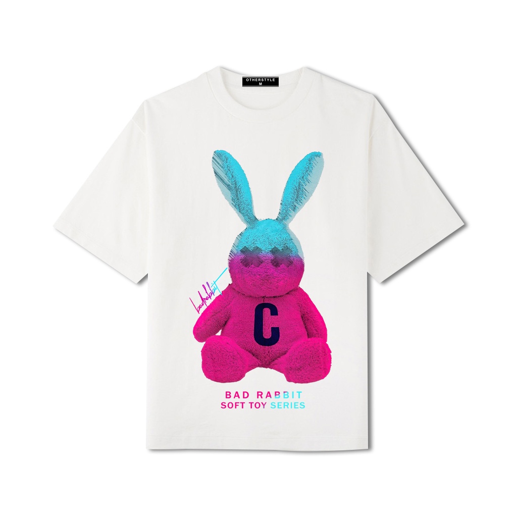 Áo thun unisex tay lỡ form rộng bad rabbit c, áo phông phom rộng cổ tròn chất cotton mềm mịn thương hiệu Otherstyle