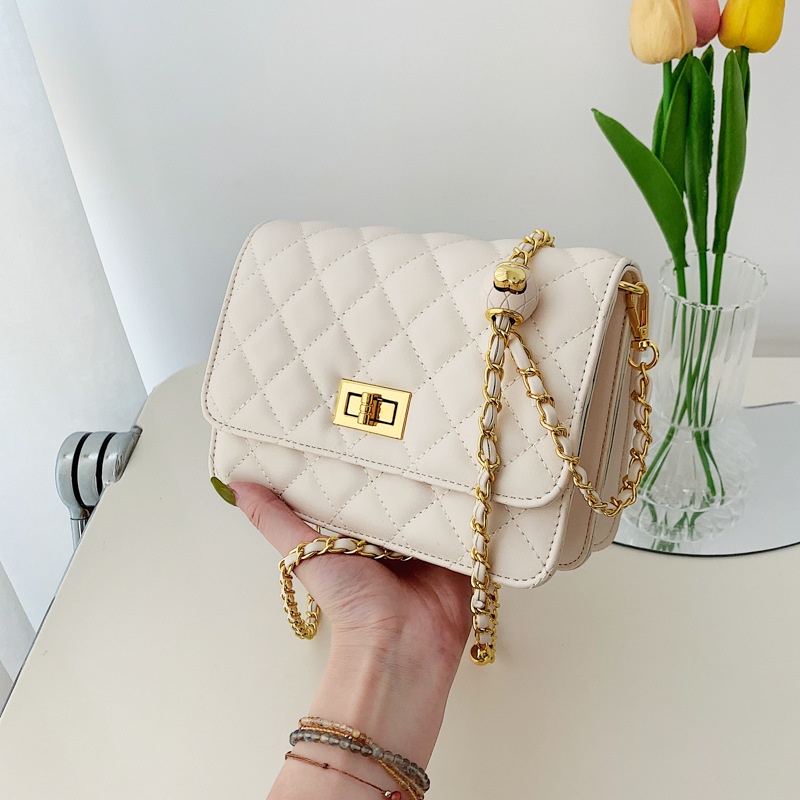 Túi đeo vai IELGY hình vuông size nhỏ họa tiết hình thoi nhiều màu sắc thời trang cho nữ