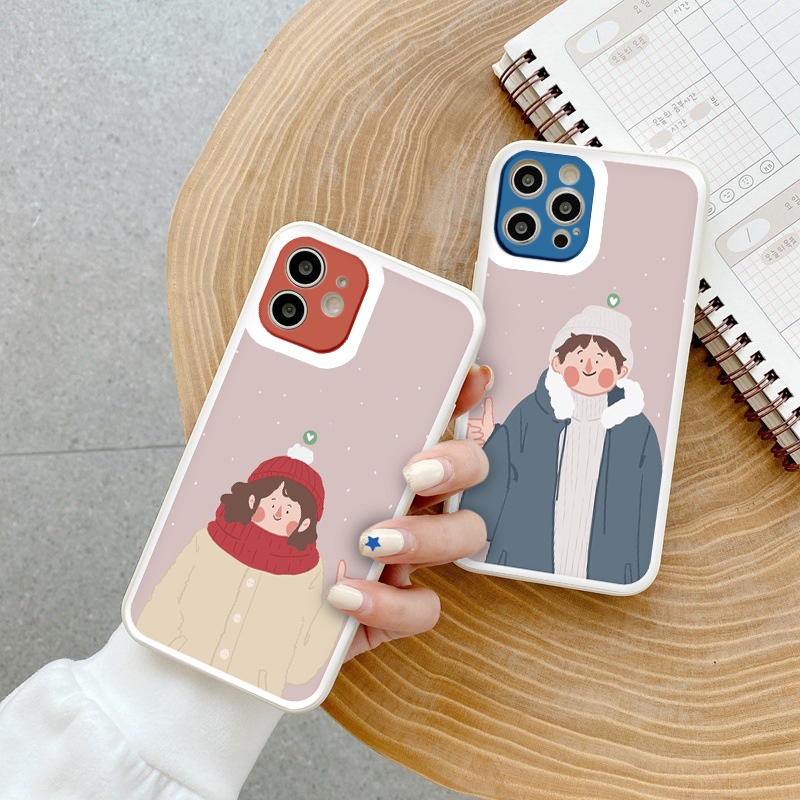Ốp lưng iphone Cặp đôi mùa đông cạnh vuông dẻo ip 6splus/7/7plus/8/8plus/x/xr/xs/11/12/pro/max/plus/13promax tr002