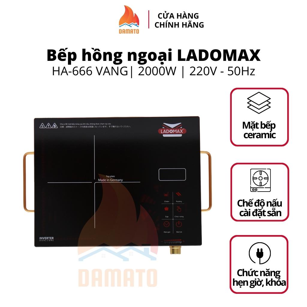 Bếp hồng ngoại đơn không kén nồi kén chảo, bếp điện hồng ngoại Ladomax HA-666 công suất 2200W