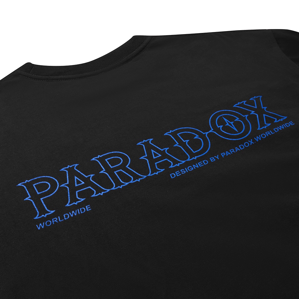 Áo thun form rộng Paradox tay lỡ - Unisex - In hình - GENUINE LOGO - Đen, Trắng