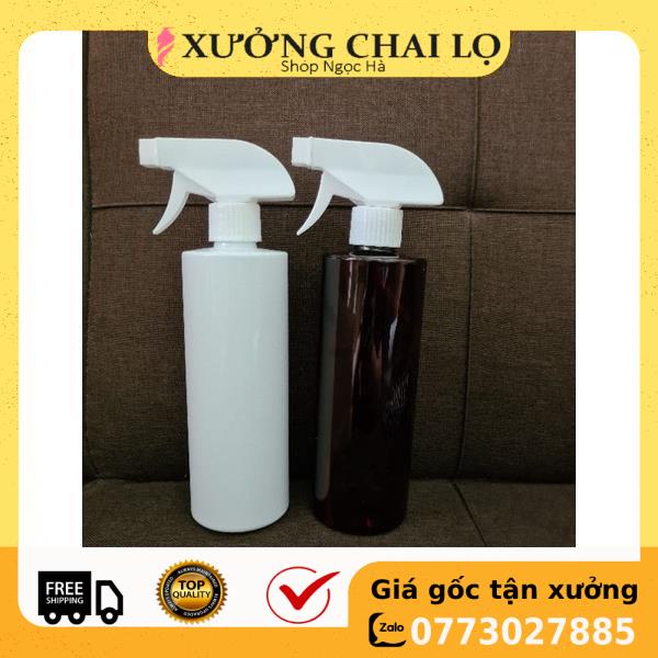 Chai Xịt Phun Sương ❤ GIÁ RẺ NHẤT ❤ Chai nhựa pet Vòi Xịt Kính 500ml Trong Cao rỗng chiết mỹ phẩm, dung dịch .