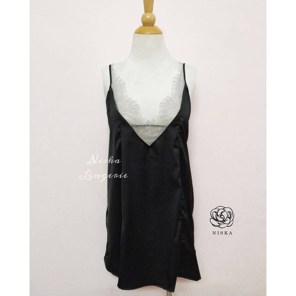 Váy ngủ satin - Đầm ngủ satin (2 phiên bản màu) - Mã D107