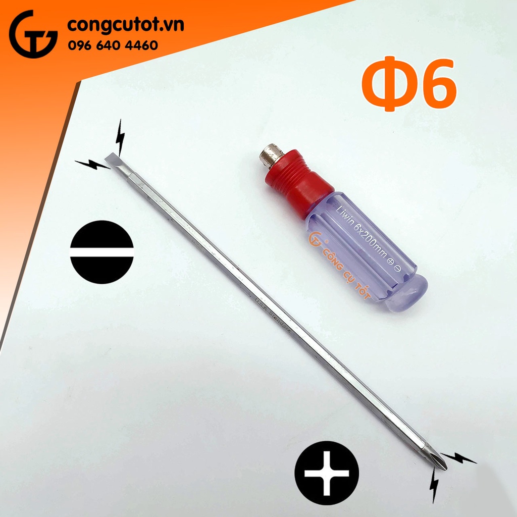 Tô vít 2 đầu cán trong Ø6x200mm LIWIN