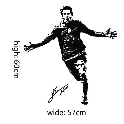 Decal dán tường Messi ăn mừng bàn thắng kèm chữ ký