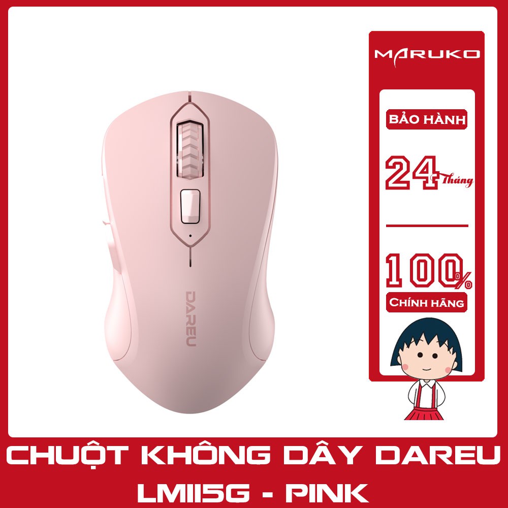 Chuột không dây DAREU LM115G Pink -Chính Hãng