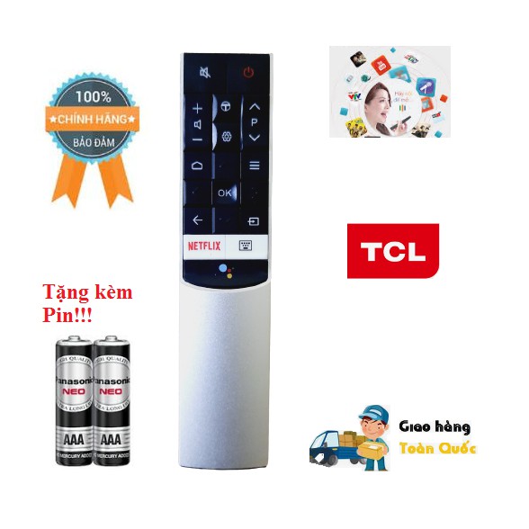 Remote Điều khiển tivi TCL giọng nói- Hàng mới chính hãng vỏ nhôm cao cấp 100% Tặng kèm Pin-Điện tử Alex