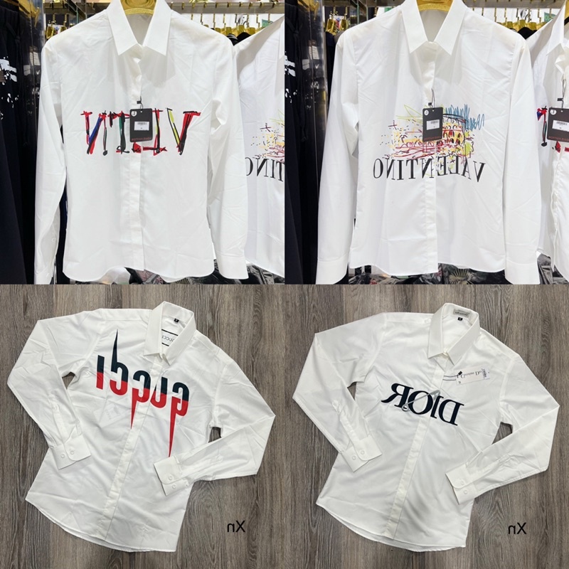 Sơ Mi Trắng Hoạ Tiết