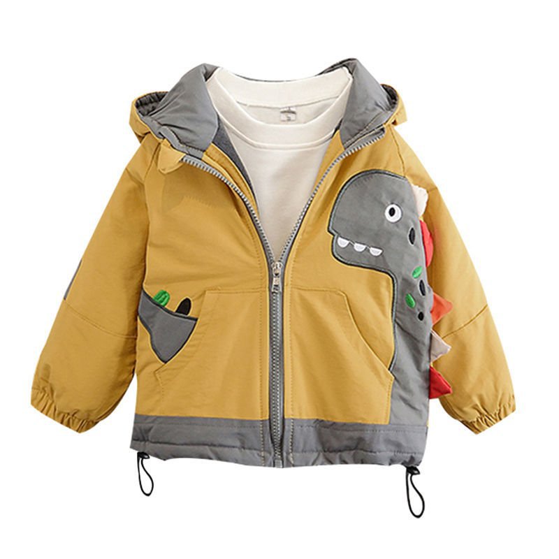 Cute Dinosaur Print Buoy Jacket For Boys