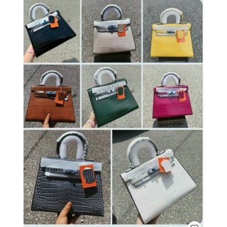 Túi chữ H khóa bạc da rắn size 28 full sổ thẻ