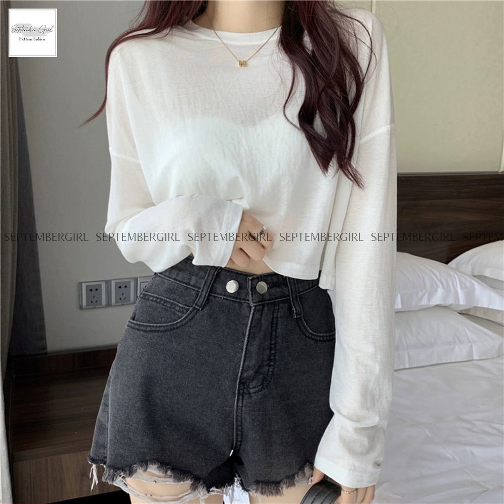 Áo thun nữ dài tay SEPTEMBERGIRL dáng croptop - AO TOP NU 006V1