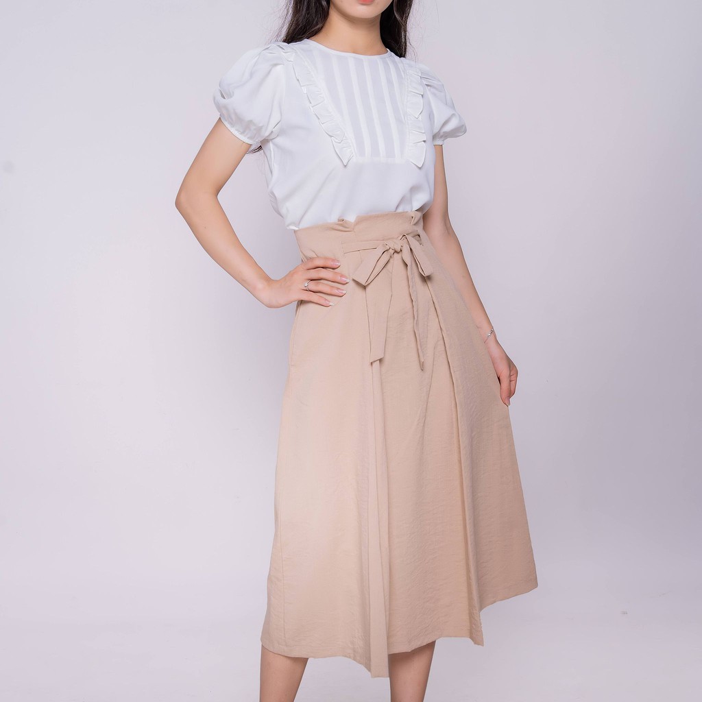 Áo kiểu sơ mi nữ tay bồng, xếp ly ngực thiết kế cao cấp TKFASHION SMKA126