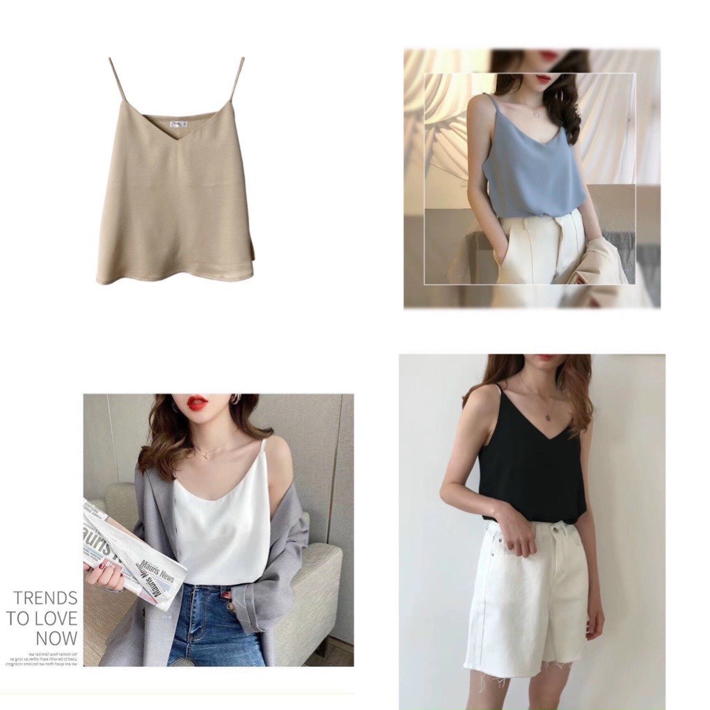 Áo 2 Dây Lụa - Áo Hai Dây Vintage Hàng Cao Cấp Loại 1