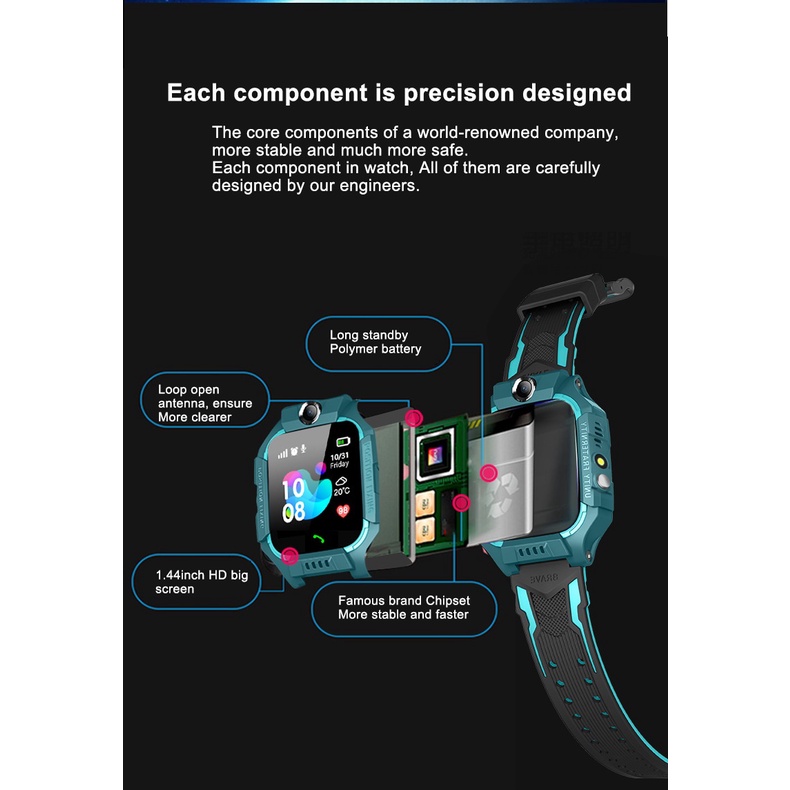 Đồng Hồ Thông Minh tiếng việt Z6 Chống Thấm Nước SOS + LBS Cho Trẻ Em