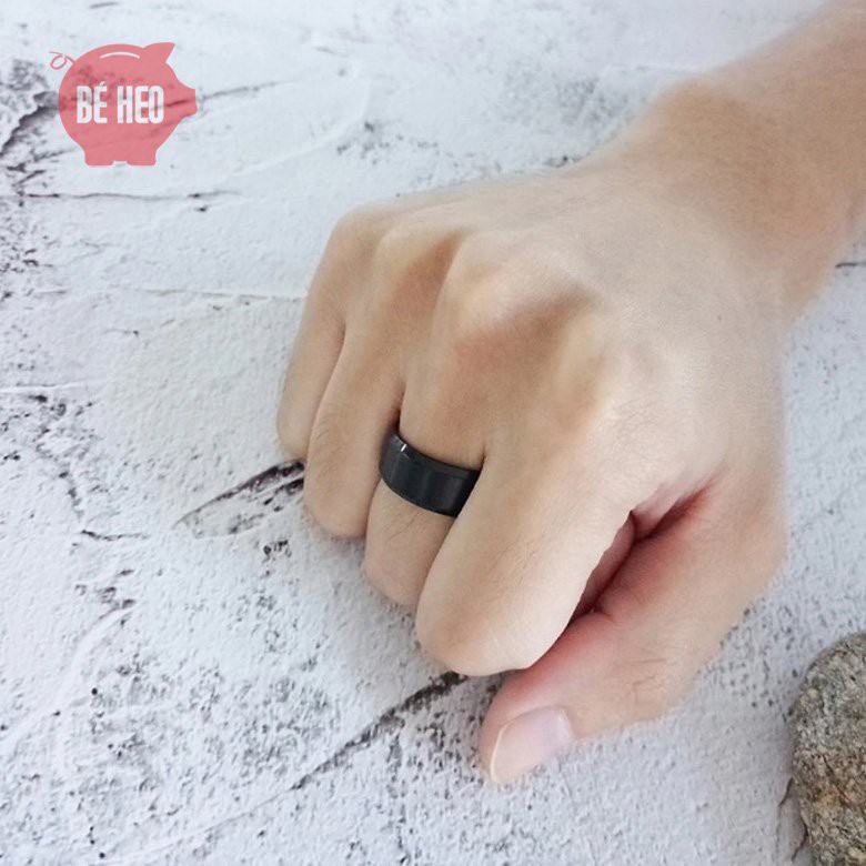 Nhẫn titan nam nữ, nhẫn nam sáng bóng bền màu - Trang sức Bé Heo BHN117