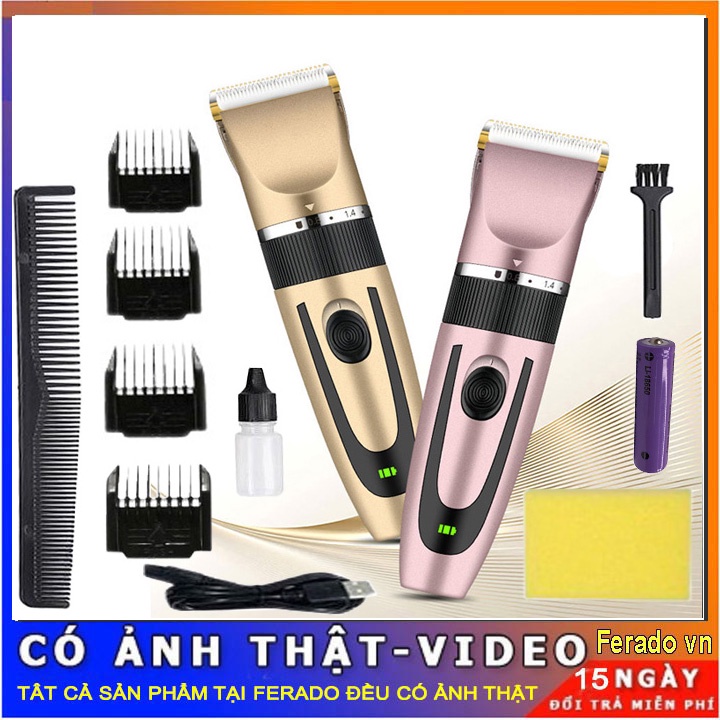 Tông Đơ Cắt Tóc Tạo Kiểu Chuyên Nghiệp Sạc USB - Tặng Kèm 9 Phụ Kiện