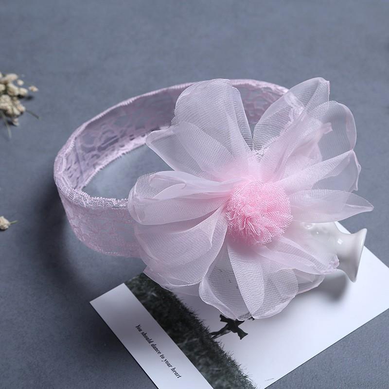 Băng đô lưới đính hoa giả xinh xắn cho bé gái