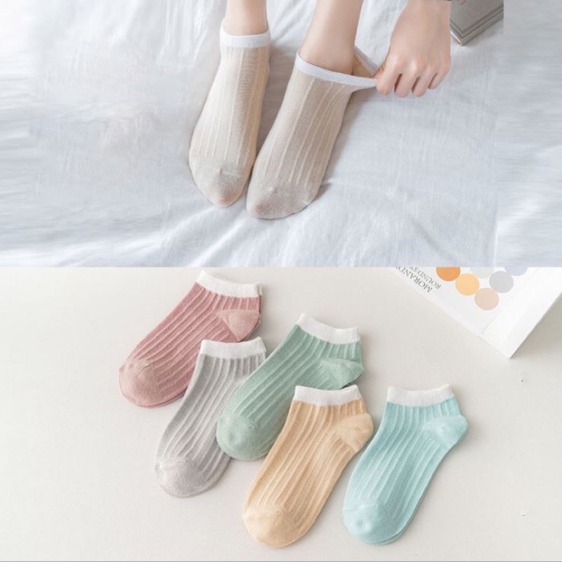 [TonaShoe] Vớ Cổ Ngắn Unisex Cotton Co Giãn Hút Mồ Hôi, Khử Mùi Êm Chân Phù Hợp Cho Mọi Loại Giày