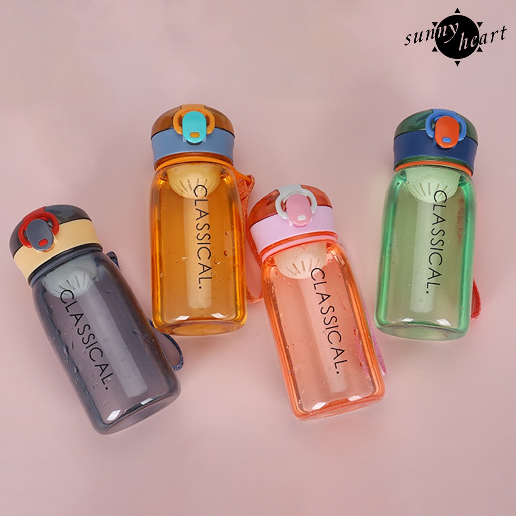 Bình Nước Có Ống Hút Thiết Kế Đơn Giản Chống Tràn 400ML/500ML Cao Cấp Cho Bé