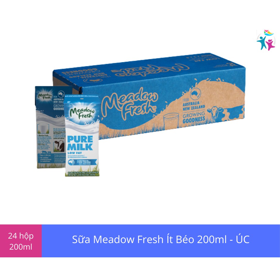 Giá Rẻ Nhất -Thùng 24 Hộp Sữa Meadow Fresh Ít Béo - Sữa Úc Tươi Ít Béo MEADOW FRESH 200ML - Nhập Australia