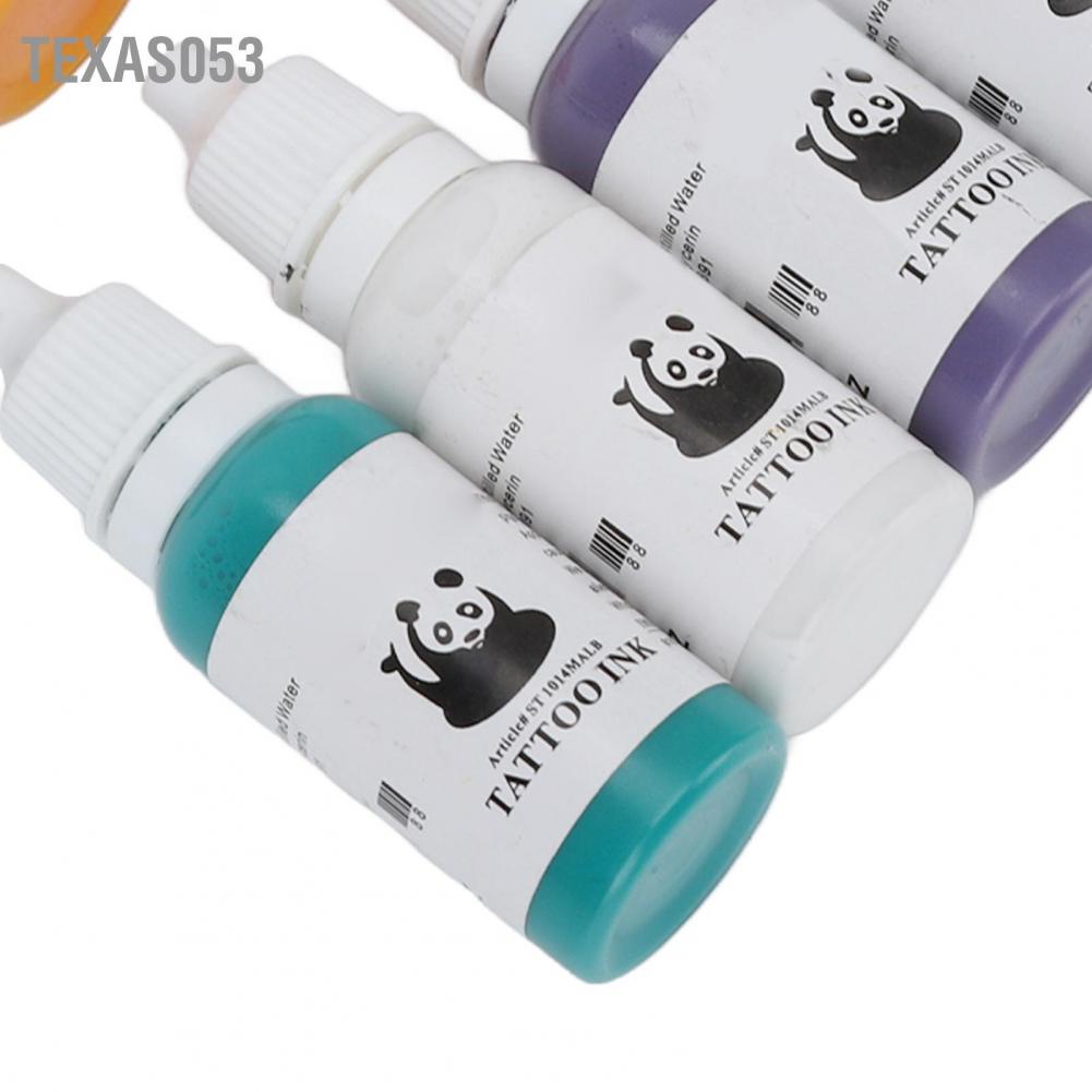 [Hàng Sẵn] Set 10 Mực Xăm Hình Chuyên Nghiệp15ml Màu Sắc Sống Động Tươi Sáng【Texas053】