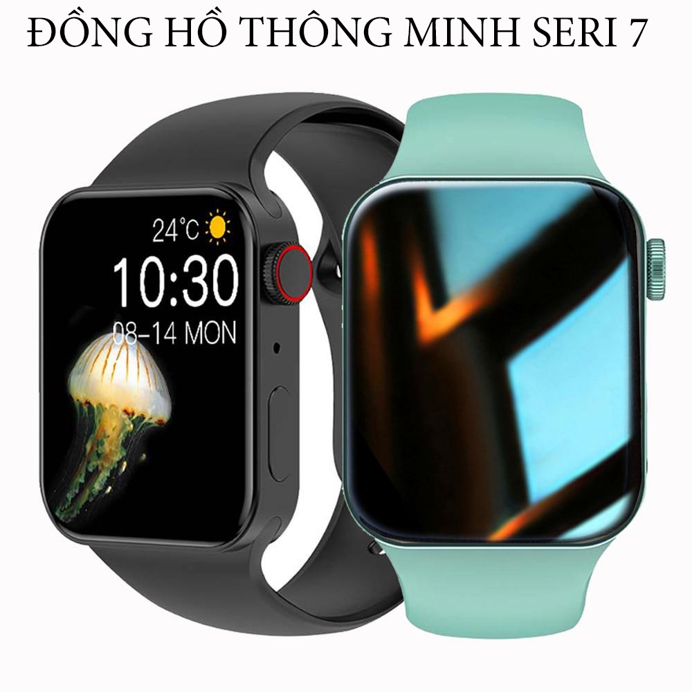 Đồng hồ thông minh seri 7 cạnh vuông nghe gọi,thay hình nền,tương thích mọi dòng điện thoại iphone,samsung,oppo,xiaomi.