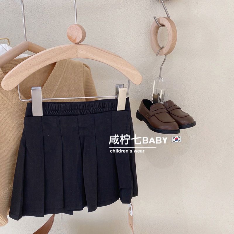 Bộ Áo Khoác Cardigan Dài Tay + Chân Váy Xếp Ly 5 Món Phong Cách Phương Tây Thời Trang Xuân Thu Cho Bé Gái