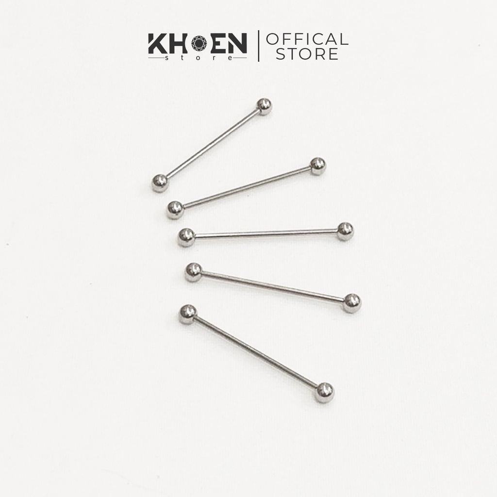 Khuyên tai Industrial đầu bi dài 35-40mm